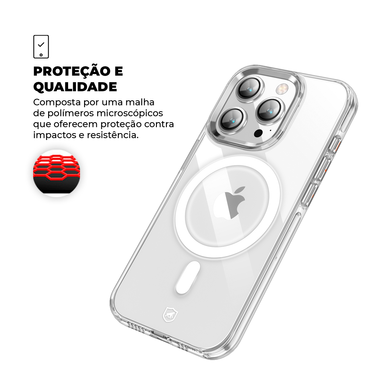 Capa para iPhone - MagSafe Crystal Armor - NÃO AMARELA - Gshield