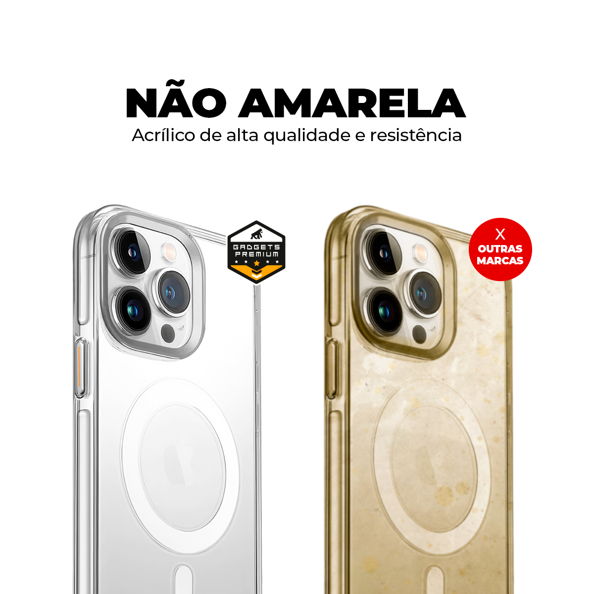 Capa para iPhone - MagSafe Crystal Armor - NÃO AMARELA - Gshield