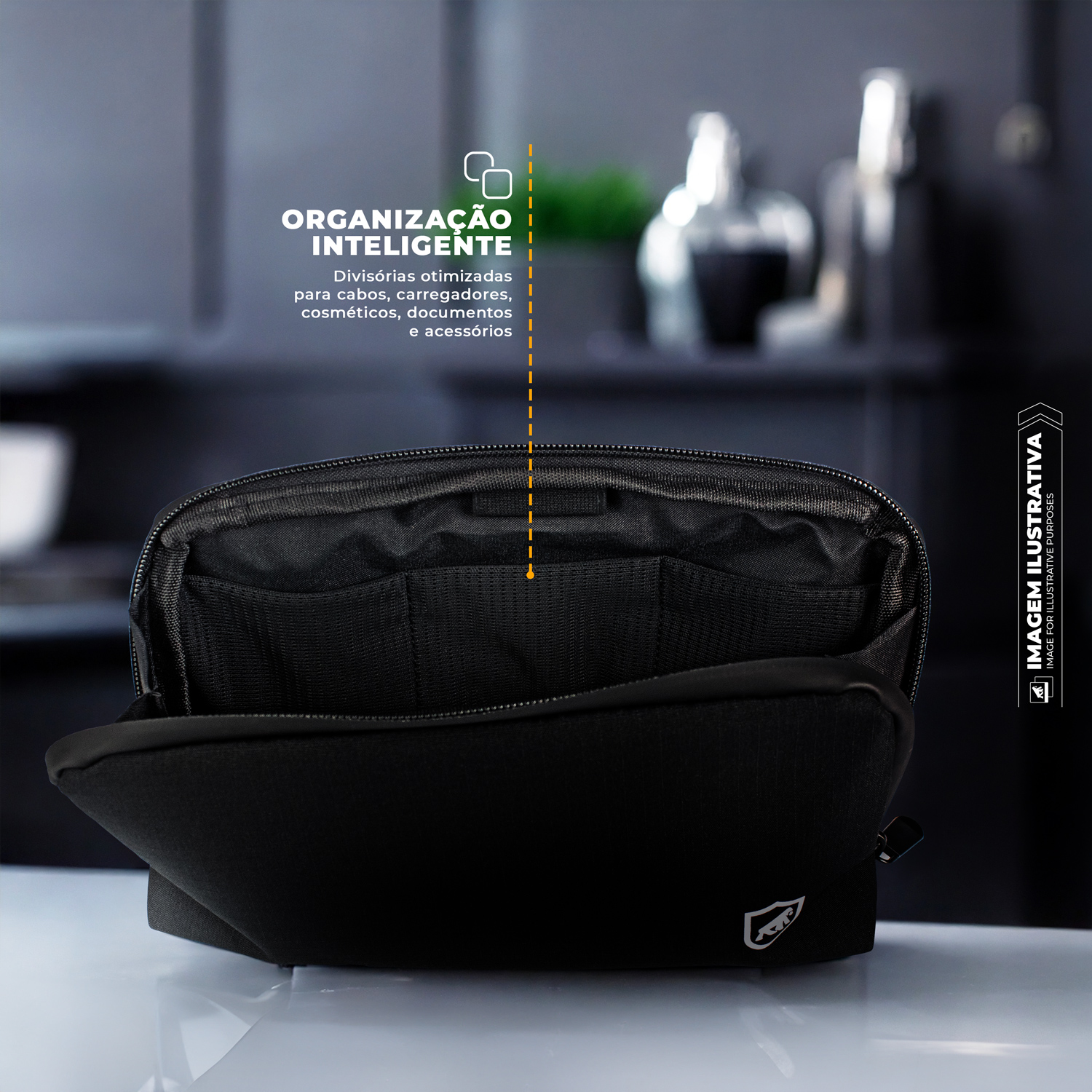 Necessaire Organizadora | Compacta, Impermeável e com Divisórias Internas - Discovery - Gshield - foto 2