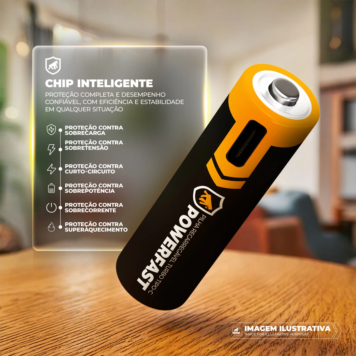 Pilha Recarregável AAA Turbo PowerFast - 2 Unidades - Alta Capacidade, Até 1200 Recargas, Ideal para Controles e Eletrônicos - Gshield - foto 3