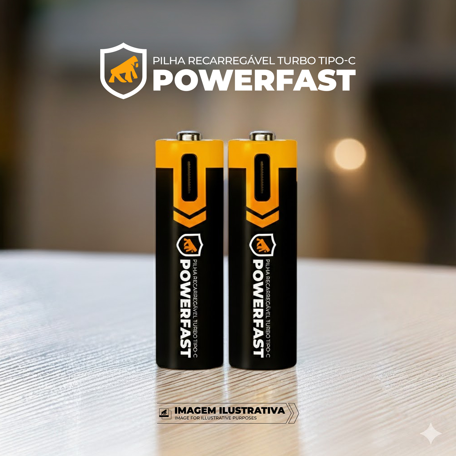 Pilha Recarregável AAA Turbo PowerFast - 2 Unidades - Alta Capacidade, Até 1200 Recargas, Ideal para Controles e Eletrônicos - Gshield - foto 5