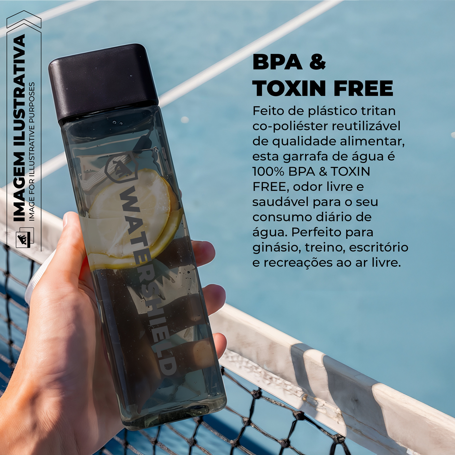 Garrafa 500ml com Vedação Antivazamento e Alça para Transporte - WaterShield - Gshield - foto 6
