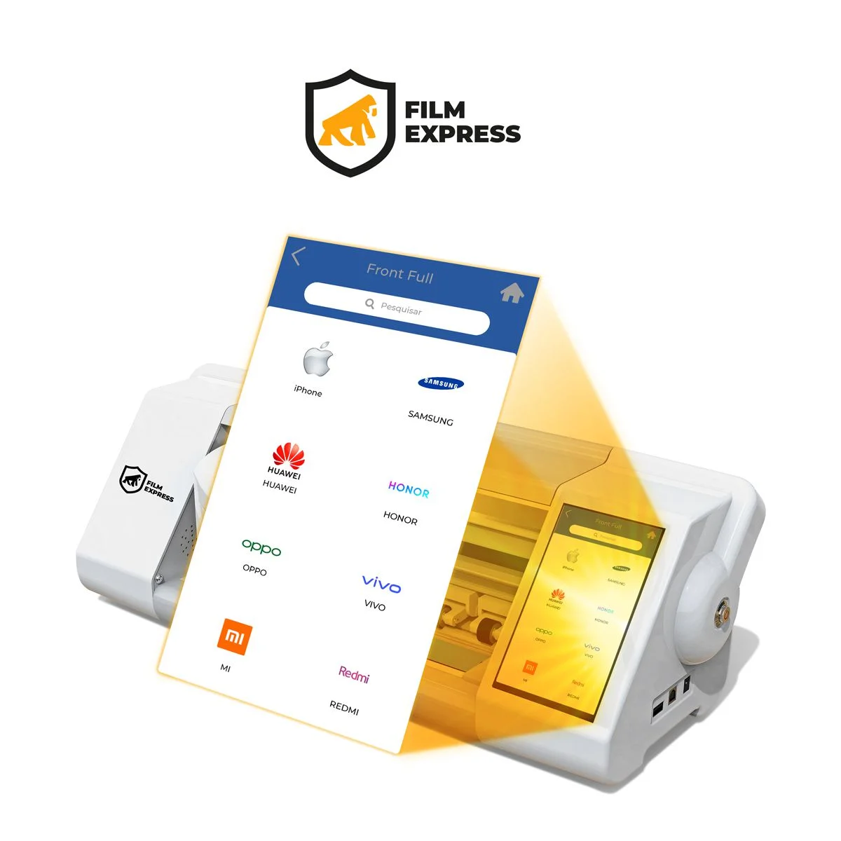 Máquina de corte de película impressora hydrogel Film Express + Película Film Express Transparente HD até 7'' 50 Unidades - Gshield