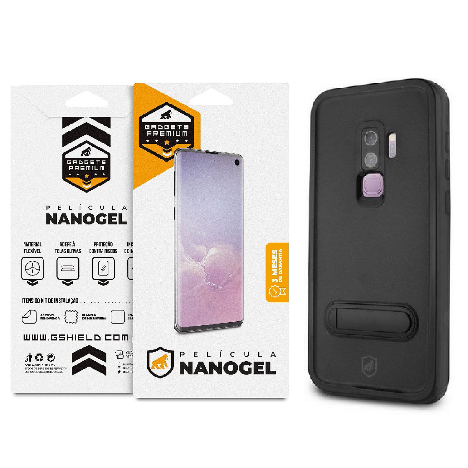 Kit Capa à Prova d'água e Película de Nano Gel Dupla para Samsung Galaxy S9 Plus - Gshield
