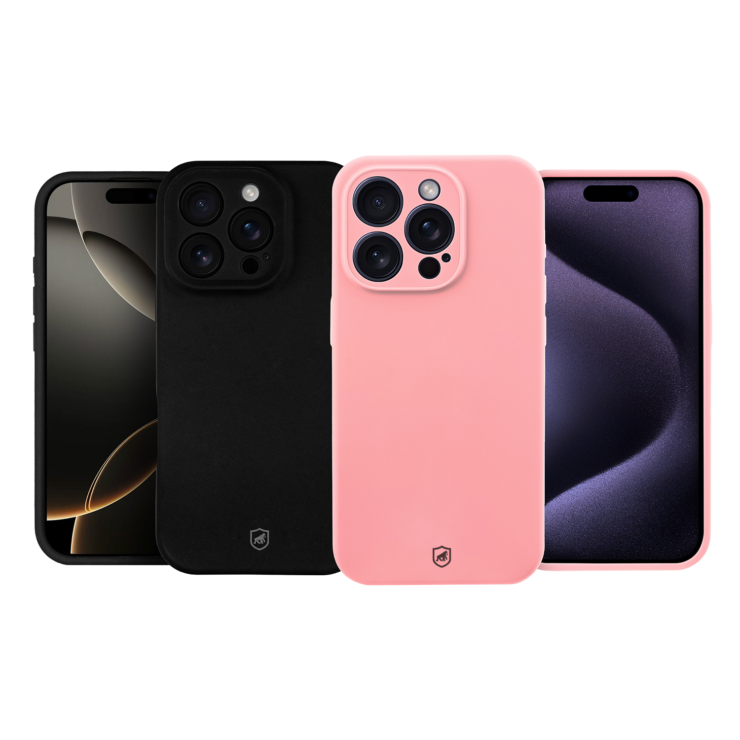 Capa para iPhone - Silicon Premium - Preta / Rosa - Gshield