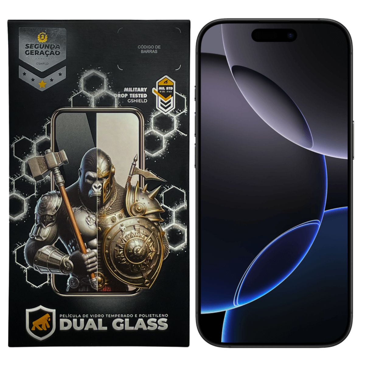 Película para iPhone - Dual Glass Preta - Gshield