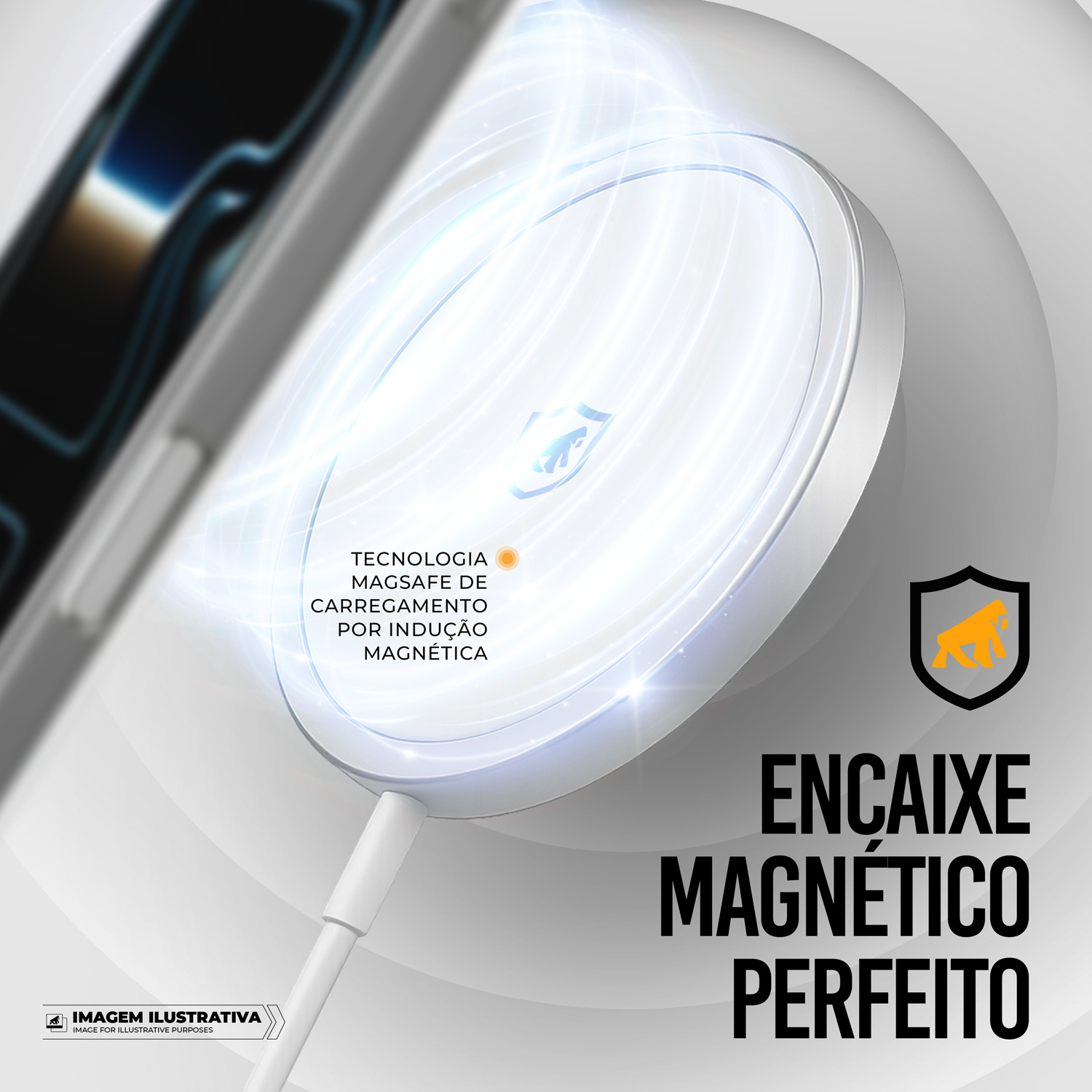 Carregador Wireless Magsafe Ultra - Branco - Gshield - foto 2