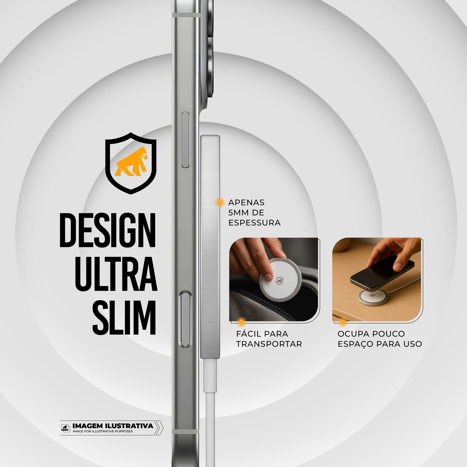 Carregador Wireless Magsafe Ultra - Branco - Gshield - foto 4