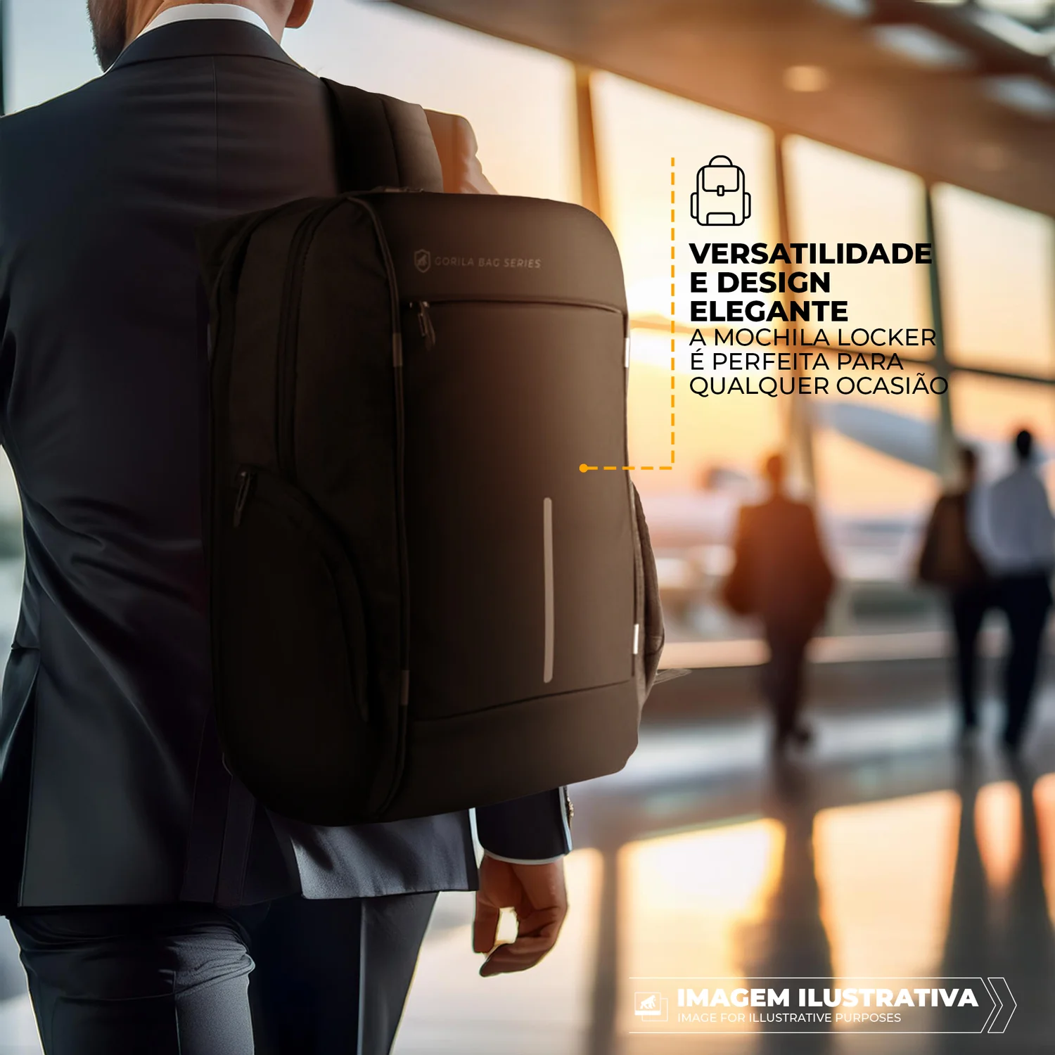 Mochila para notebook Locker com antifurto + Cartão de Visita Digital - ArmorCard Grátis - Gshield - foto 6