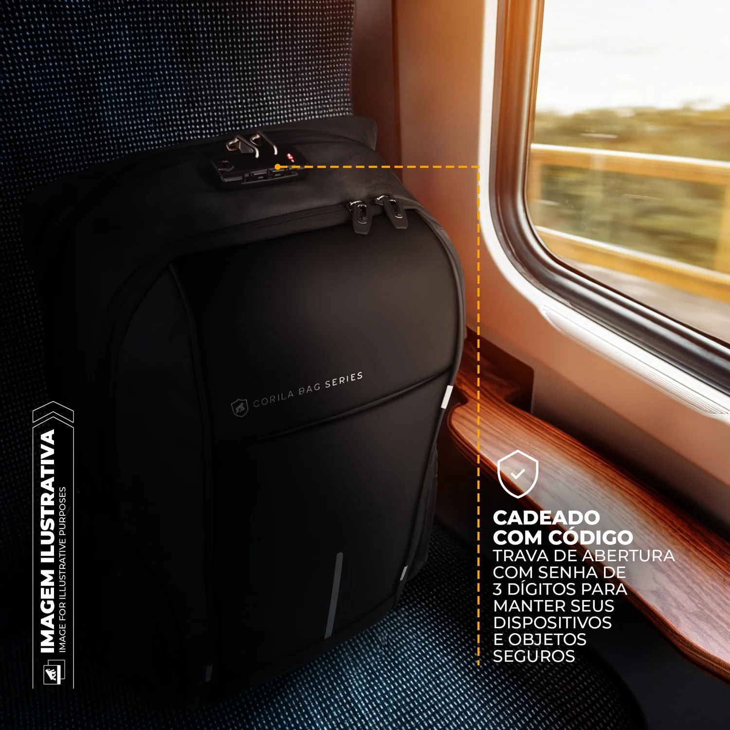 Mochila para notebook Locker com antifurto + Cartão de Visita Digital - ArmorCard Grátis - Gshield - foto 3