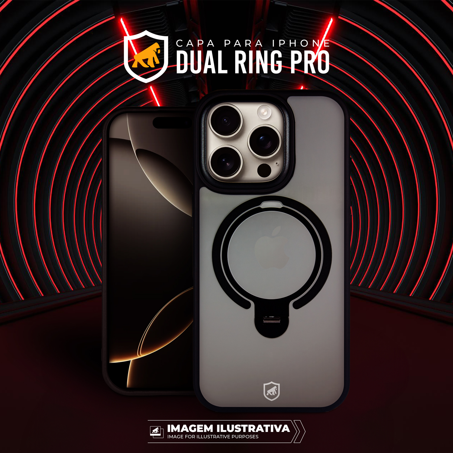Capa para iPhone 16 - Dual Ring Pro - Gshield