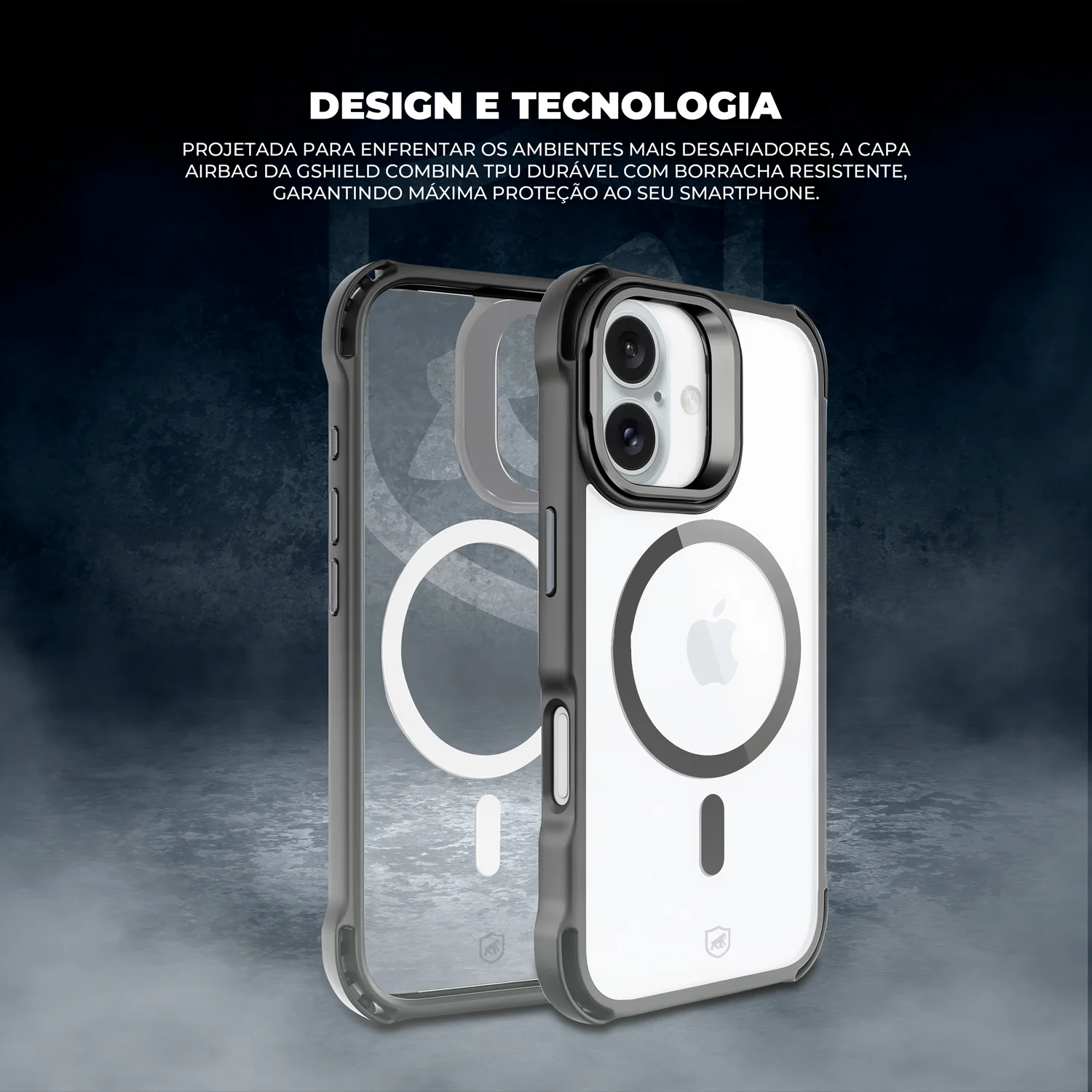 Capa para iPhone - MagSafe AirBag Preta - Gshield