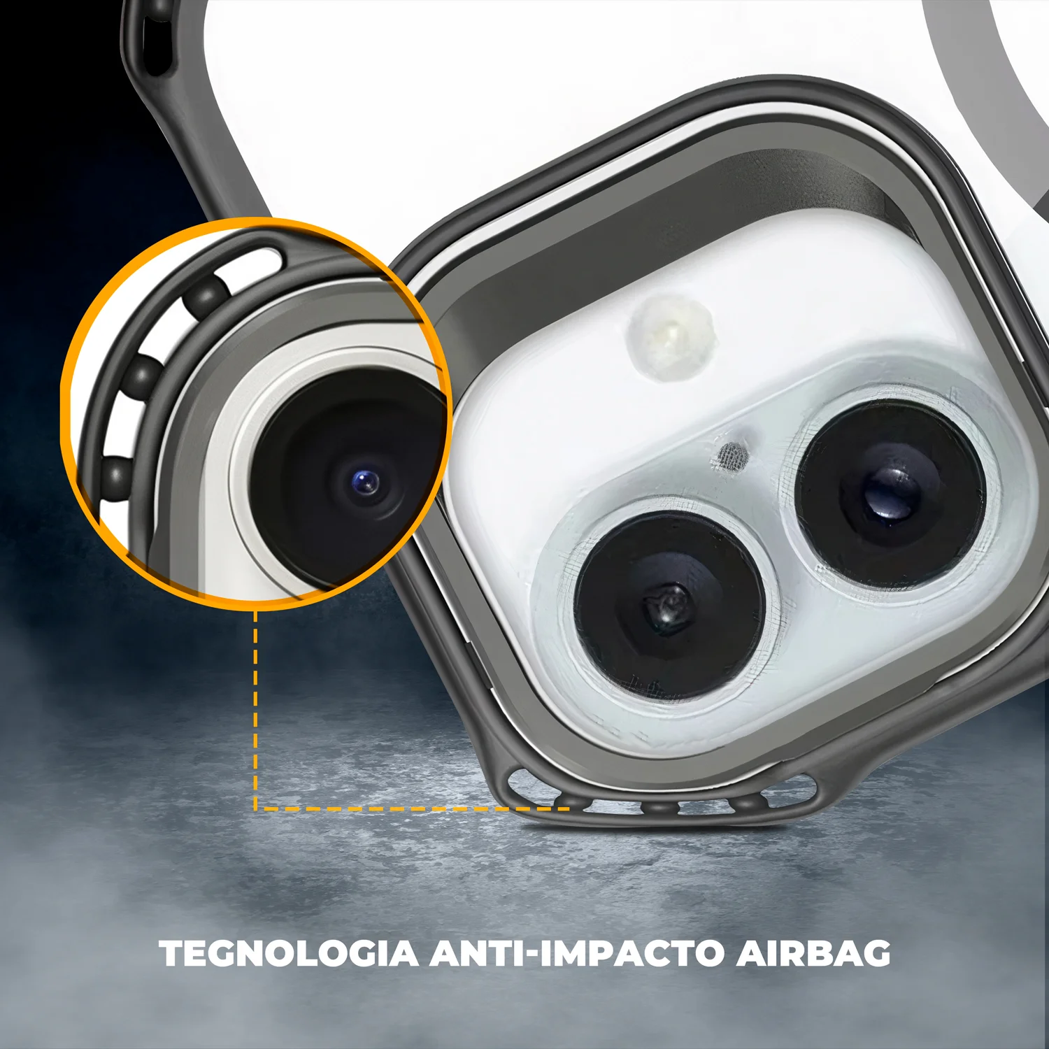Capa para iPhone - MagSafe AirBag Preta - Gshield