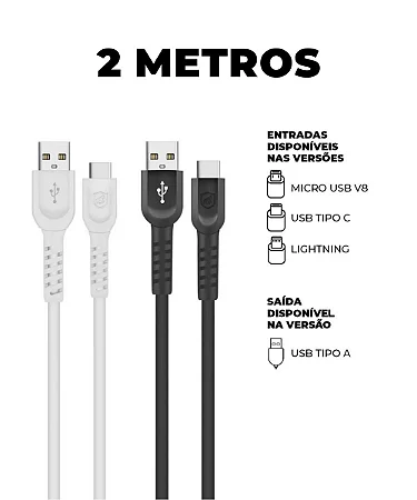 Cabo Dual Shock - Micro usb - Tipo C - Lightning MFI Homologado - 2M - Gshield - foto 2