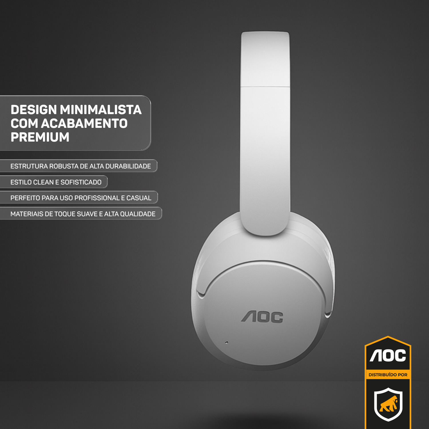 Headphone Bluetooth Wireless com Cancelamento de Ruído ANC - Branco - AOC - foto 2
