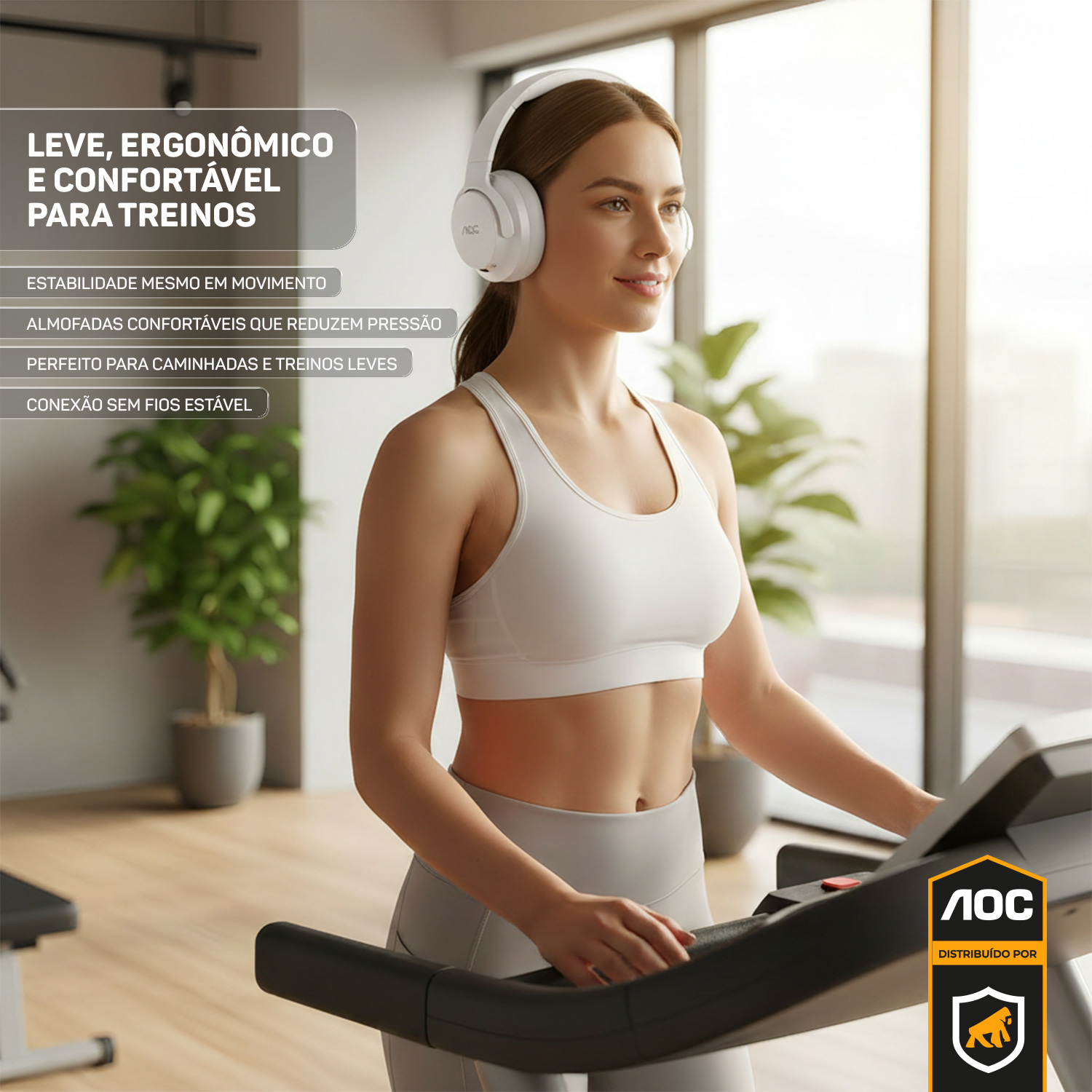 Headphone Bluetooth Wireless com Cancelamento de Ruído ANC - Branco - AOC - foto 8
