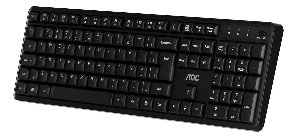 Kit Teclado e Mouse Sem Fio Wireless 2.4 - Preto - AOC - foto 4