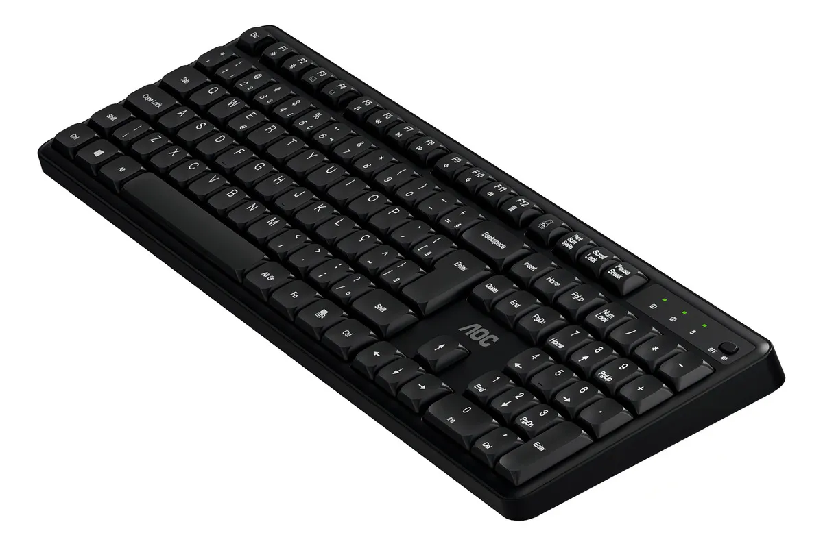 Kit Teclado e Mouse Sem Fio Wireless 2.4 - Preto - AOC - foto 2