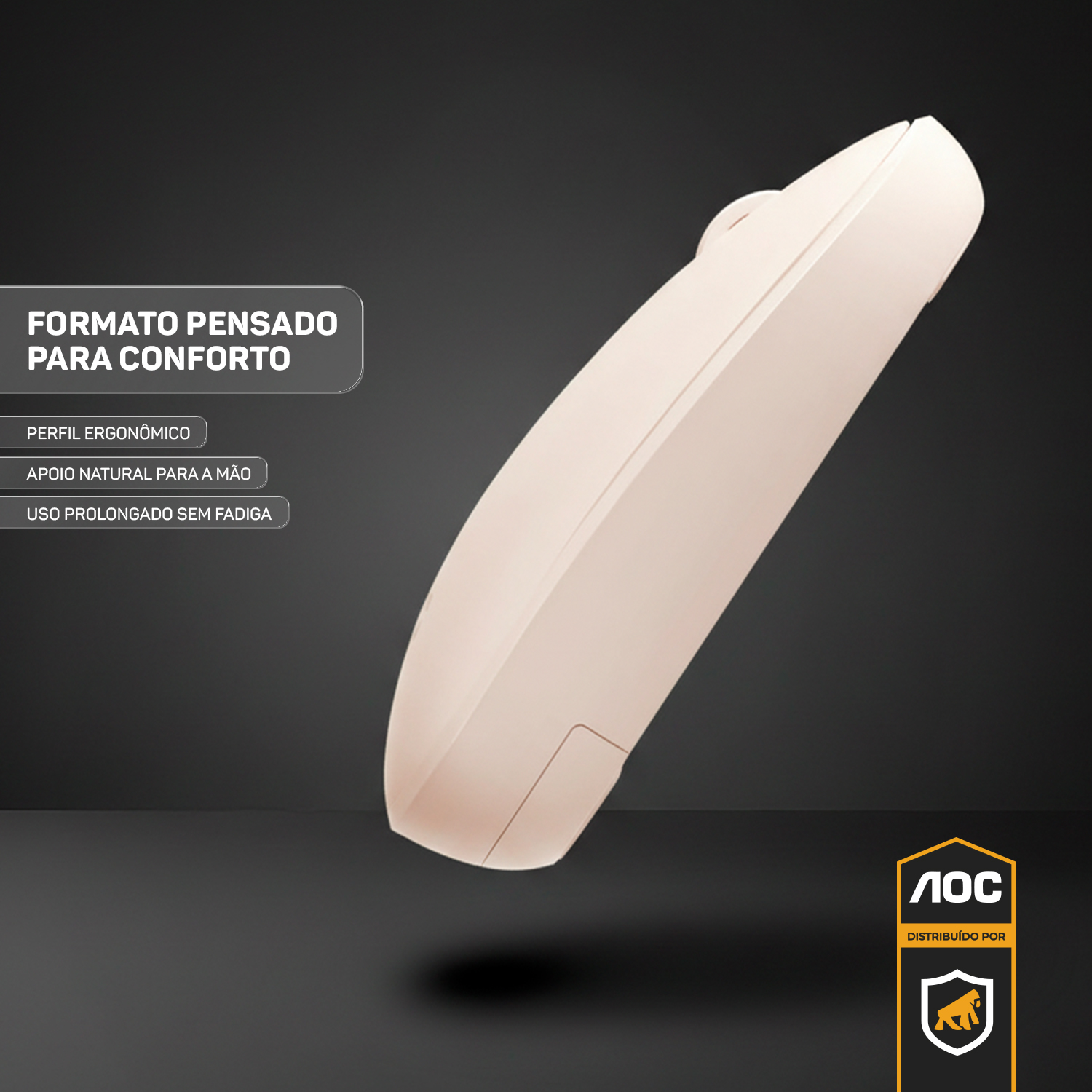 Mouse Óptico Sem Fio Wireless 2.4 Ghz 1600 DPI - Branco - AOC - foto 6