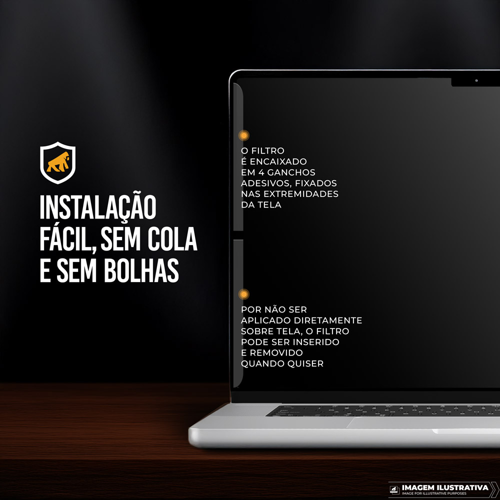 Filtro de Privacidade Removível para Notebook 14.0" - Gshield - foto 3