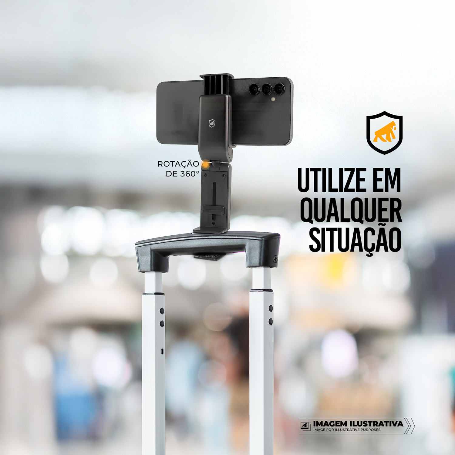 Suporte Articulado para Mesa – Ajuste 90°, Rotação 360°, Dobrável, Antiderrapante e Compatível com Smartphones até 9cm – Hybrid - Gshield - foto 4