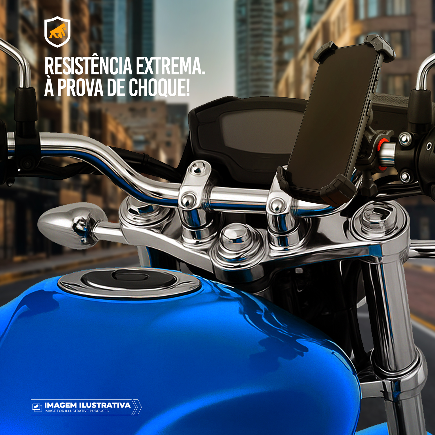 Suporte para Moto, Bicicleta, Bike - Travamento Seguro, Rotação 360°, Amortecimento de Impacto e Fixação para Guidão - Tank Car - Gshield - foto 6
