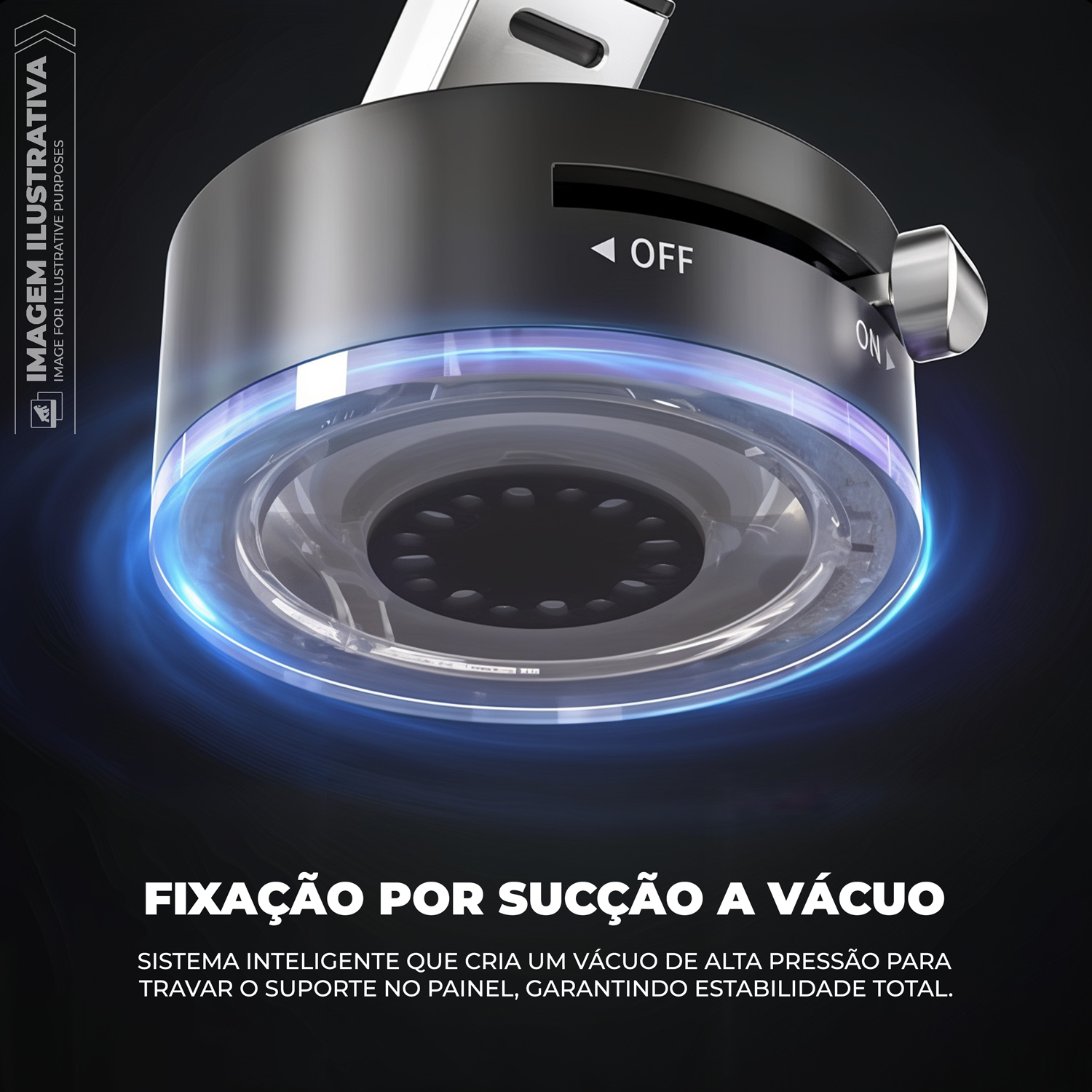 Suporte Veicular MagSafe com Sucção a Vácuo - 17 Ímãs Ultra Fortes, Rotação 360° e Liga de Aviação Premium - Suction MagSafe Armor - Gshield - foto 3