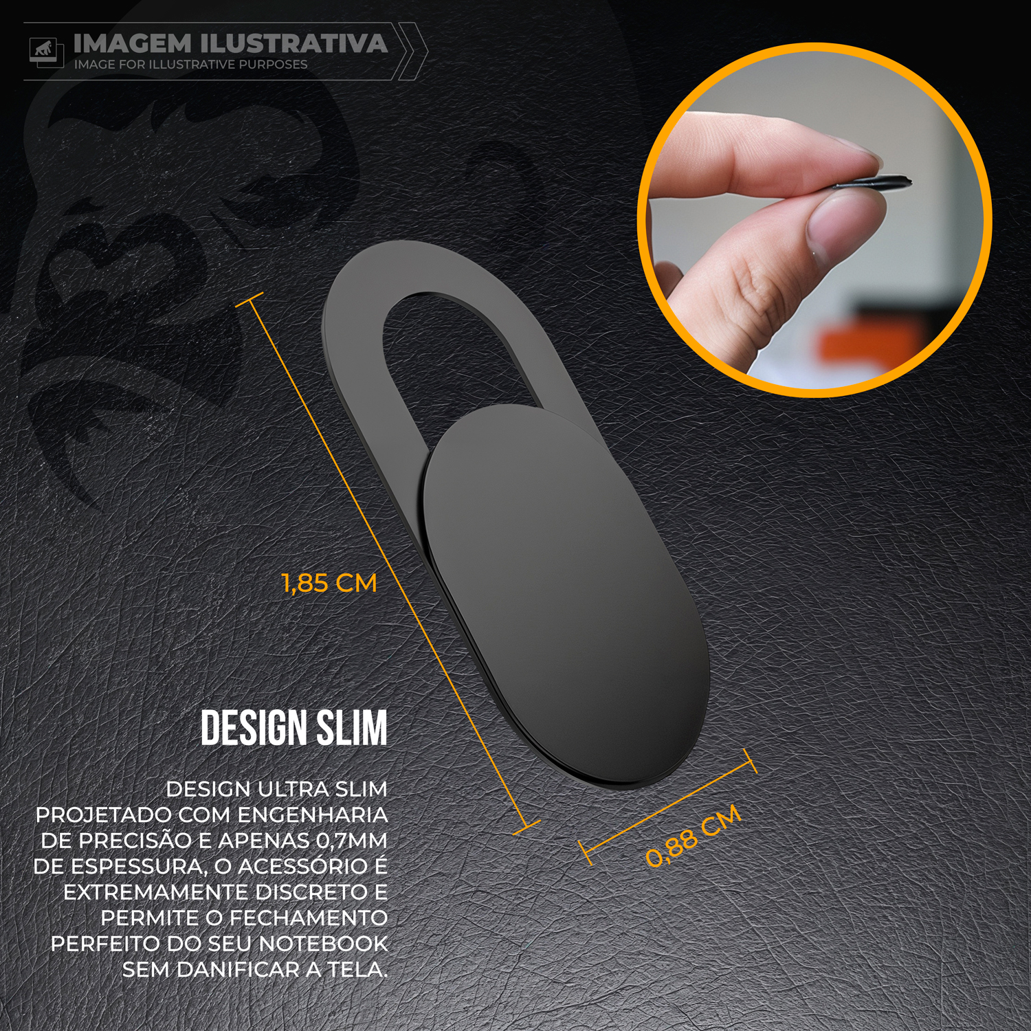 Protetor de Privacidade para Câmera - Ultra Slim 0,7mm, Deslizante e Universal para Notebook, Tablet e Smartphone - Gshield - foto 5