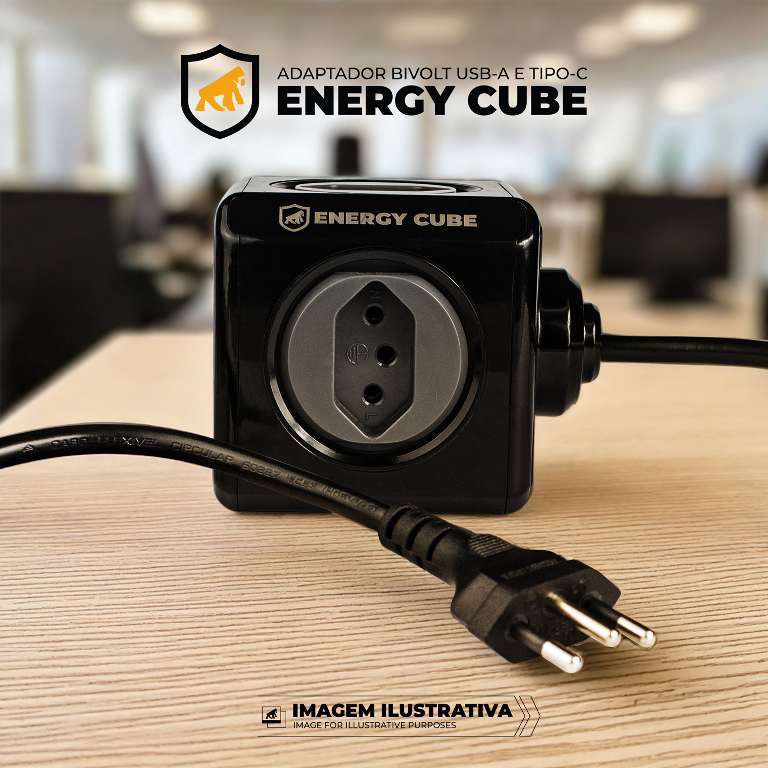 Filtro de Linha Multiplicador de Tomadas Bivolt - Energy Cube - Gshield