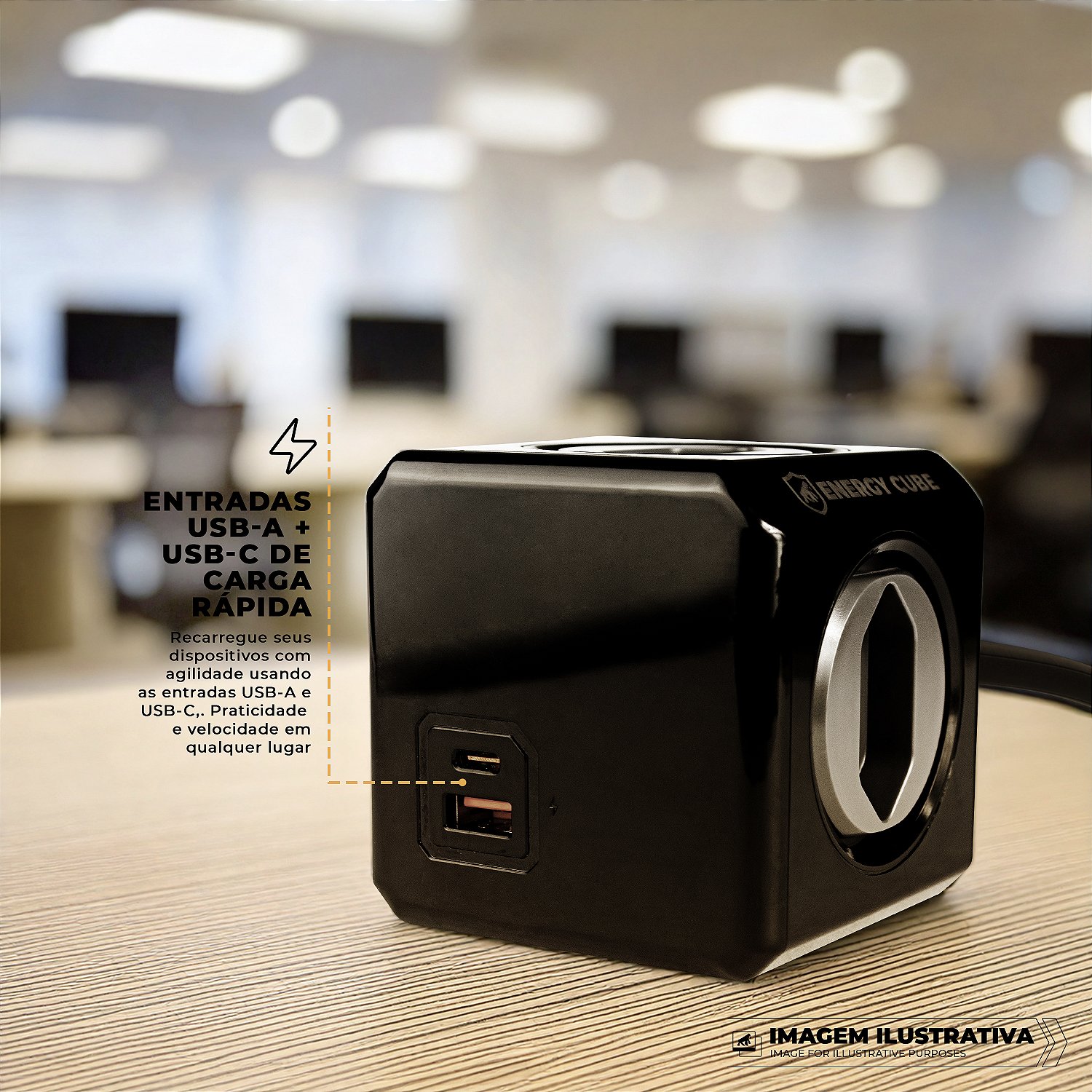 Filtro de Linha Multiplicador de Tomadas Bivolt - Energy Cube - Gshield