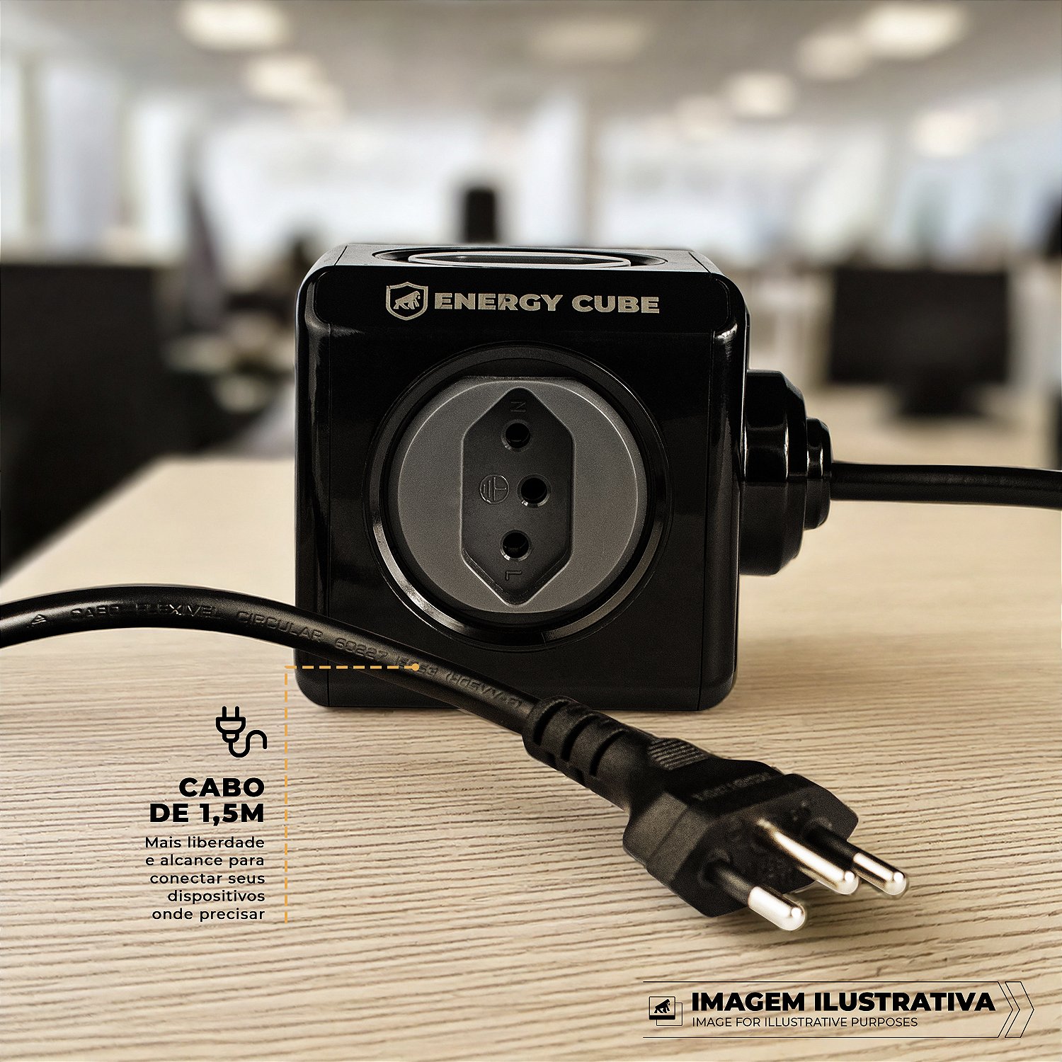 Filtro de Linha Multiplicador de Tomadas Bivolt - Energy Cube - Gshield