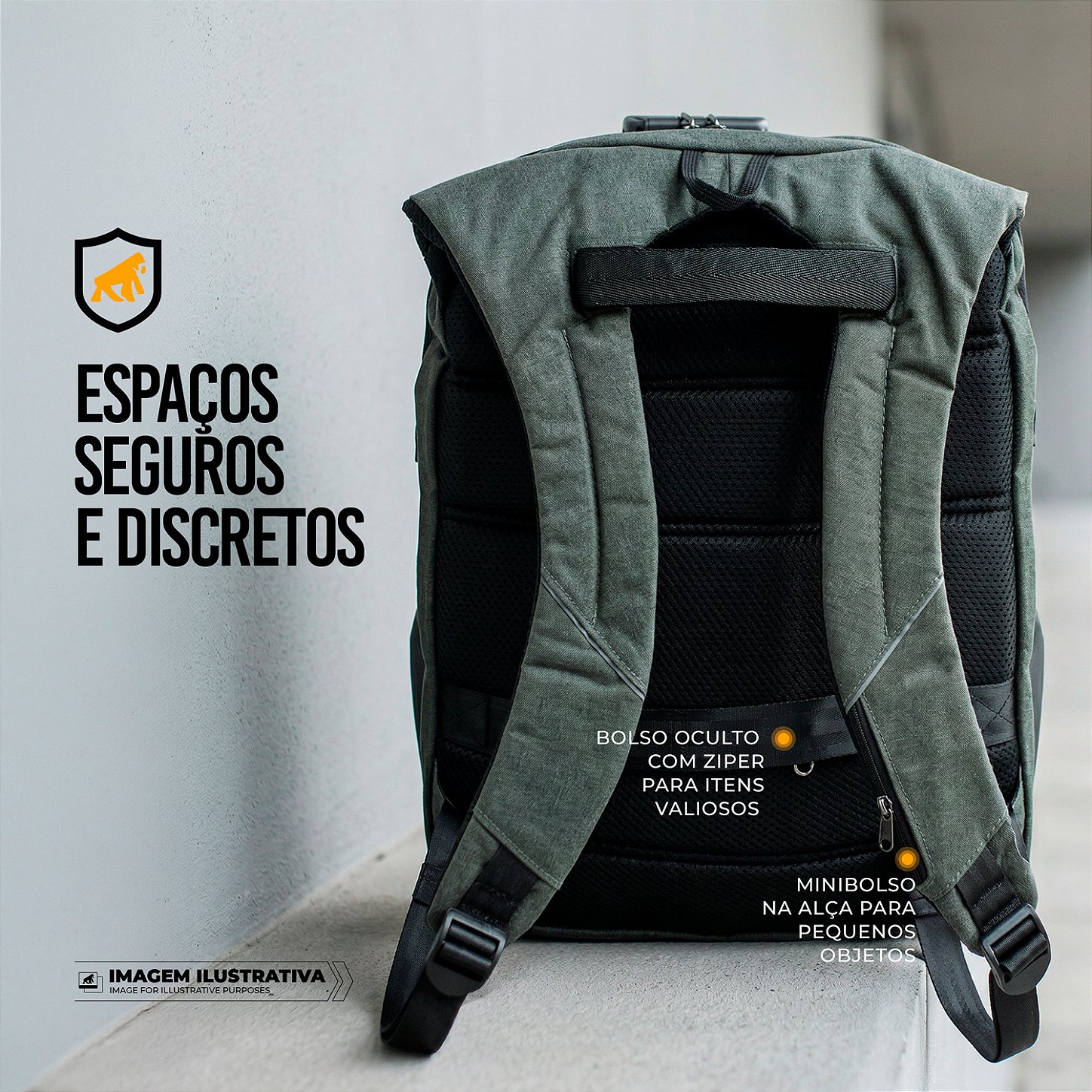 Mochila para notebook Locker com antifurto (Pequenos Defeitos) - Gshield - foto 3