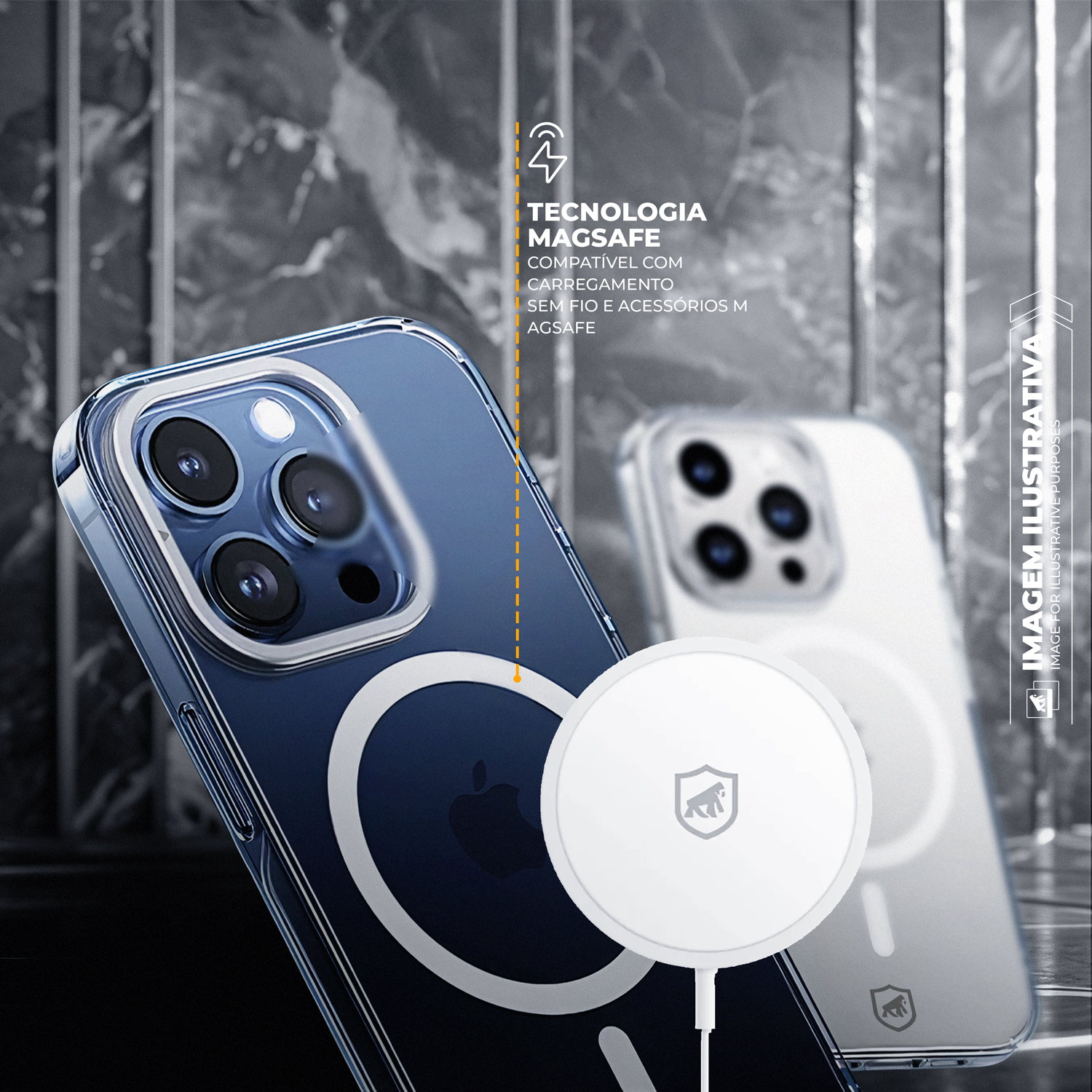 Capa para iPhone 17 Pro - MagSafe Crystal Armor Stand - NÃO AMARELA - Gshield