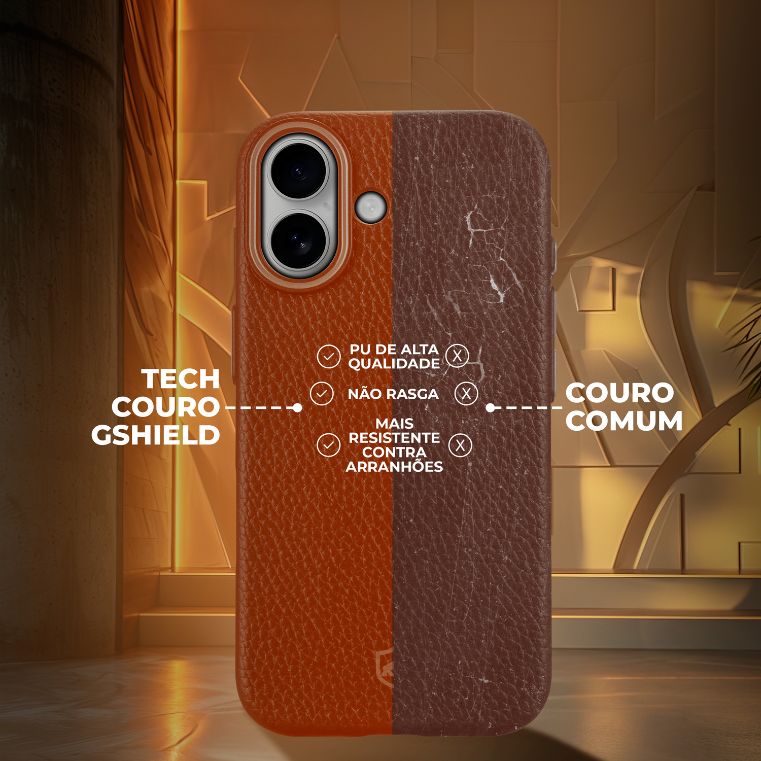 Capa para iPhone 17 Pro Max - Magsafe TechCouro - Marrom - Gshield - foto 7