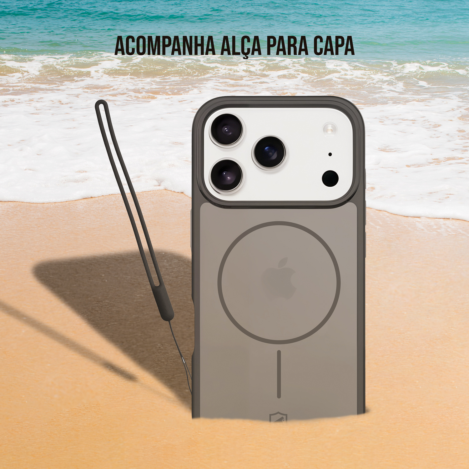 Capa para iPhone Air - Magsafe Wave Fumê - Preta - Gshield