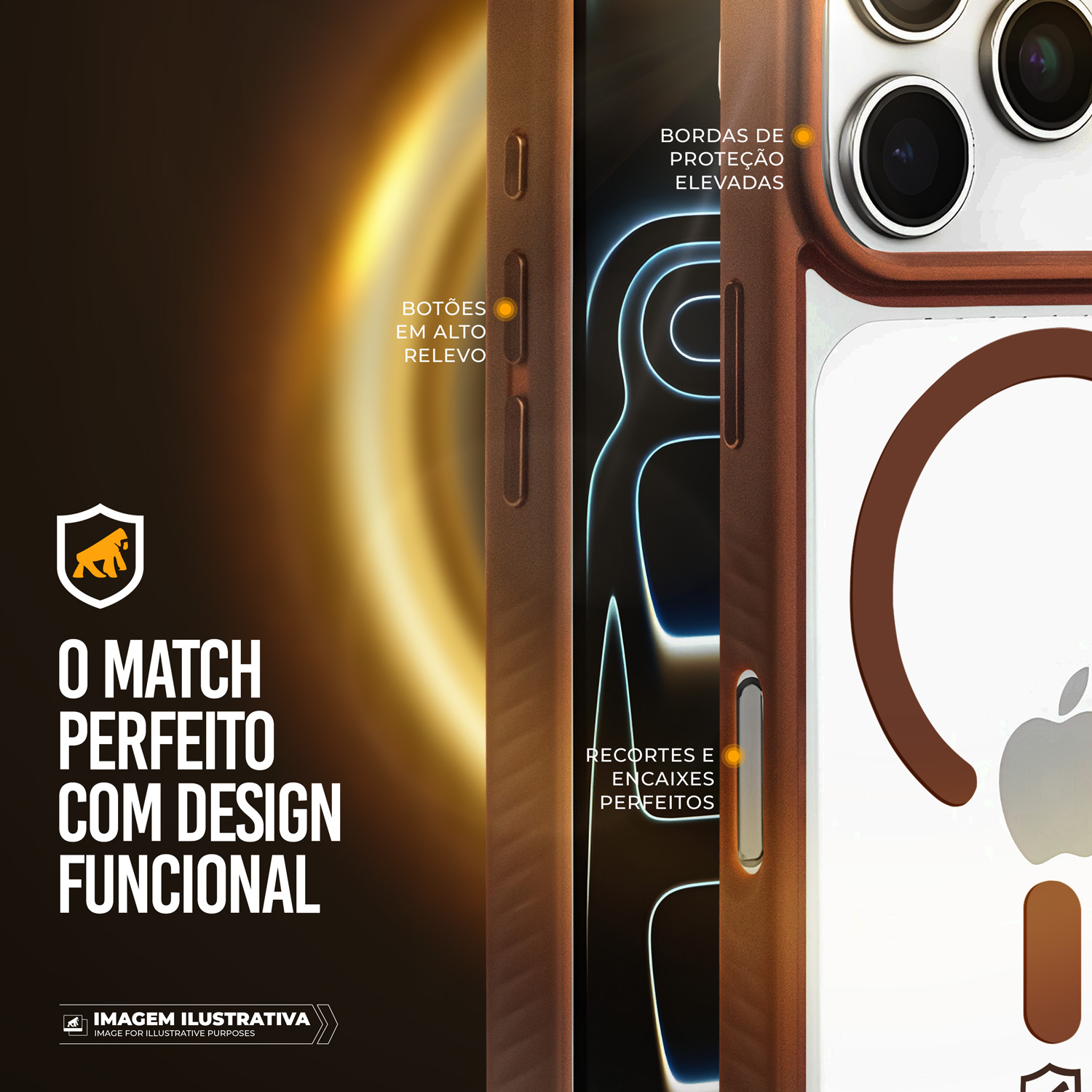 Capa para iPhone 17 - Magsafe Wave Transparente - Desert - Gshield - foto 6