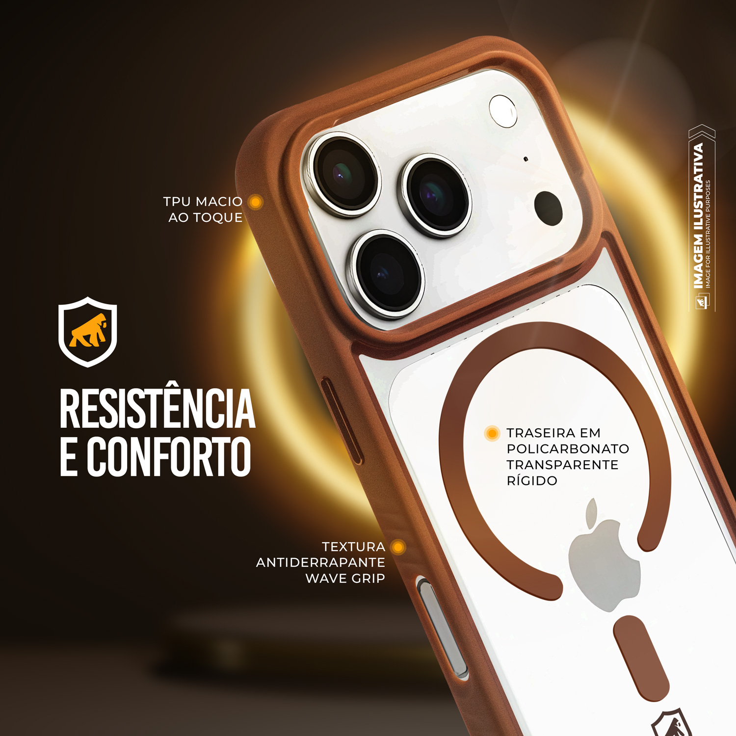 Capa para iPhone 17 Pro Max - Magsafe Wave Transparente - Desert - Gshield - foto 3