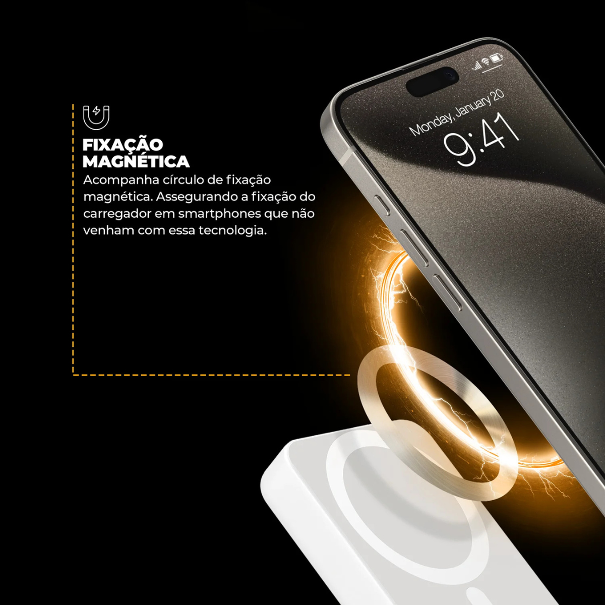 Carregador Portátil Wireless 5.000 mAh - Branco (Reembalado)