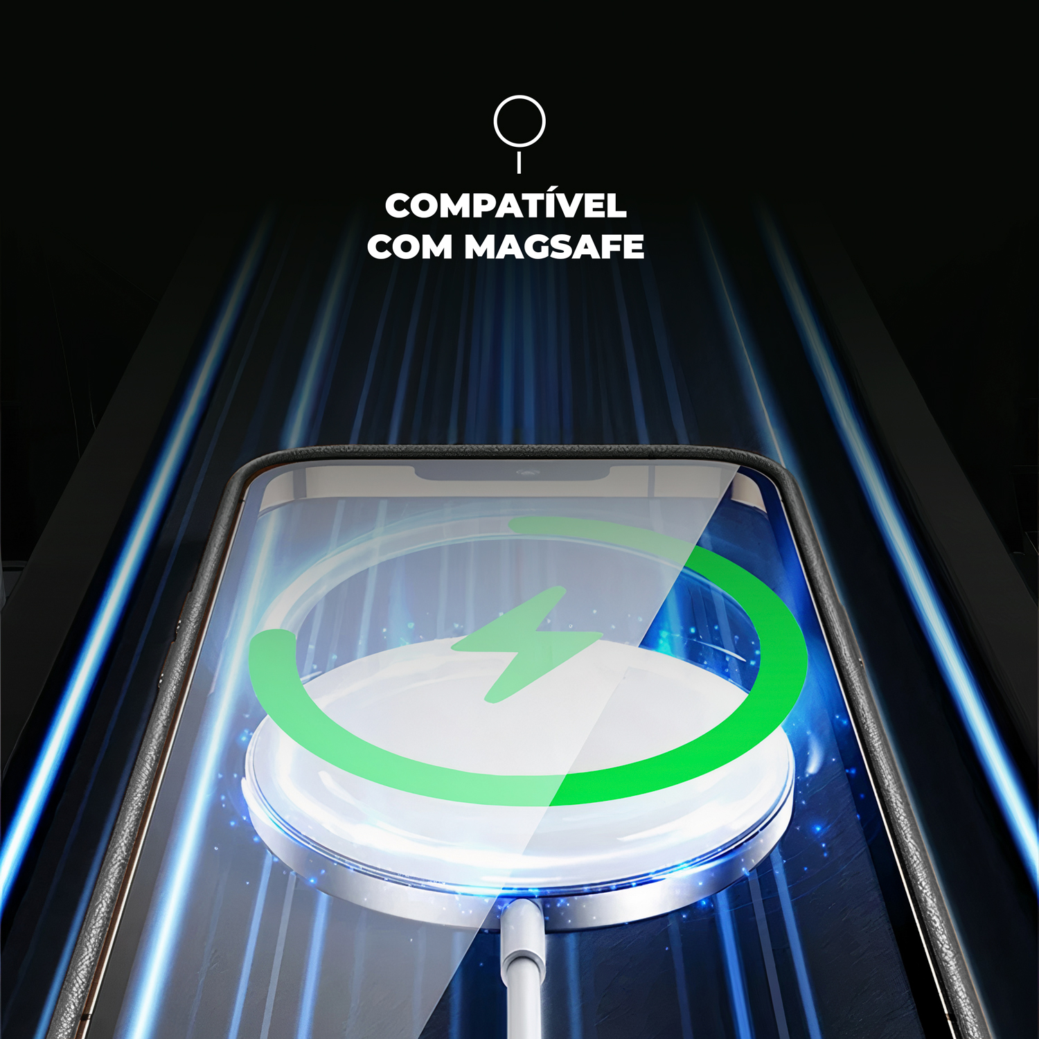 Capa para iPhone 13 - Magsafe Tech Couro - Preta - Gshield - foto 3