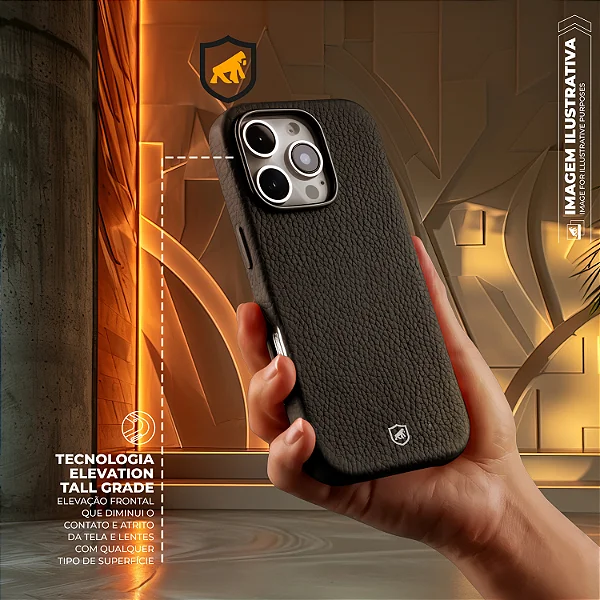 Capa para iPhone 15 - Magsafe Tech Couro - Preta - Gshield