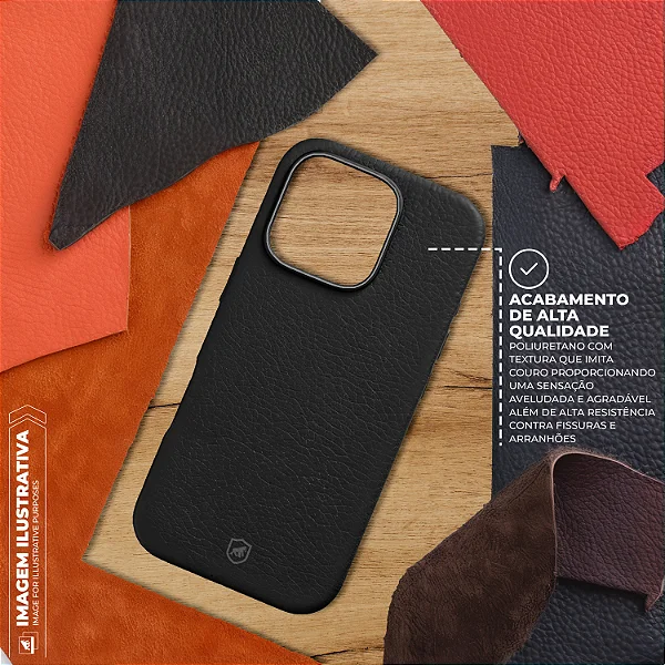 Capa para iPhone 15 - Magsafe Tech Couro - Preta - Gshield