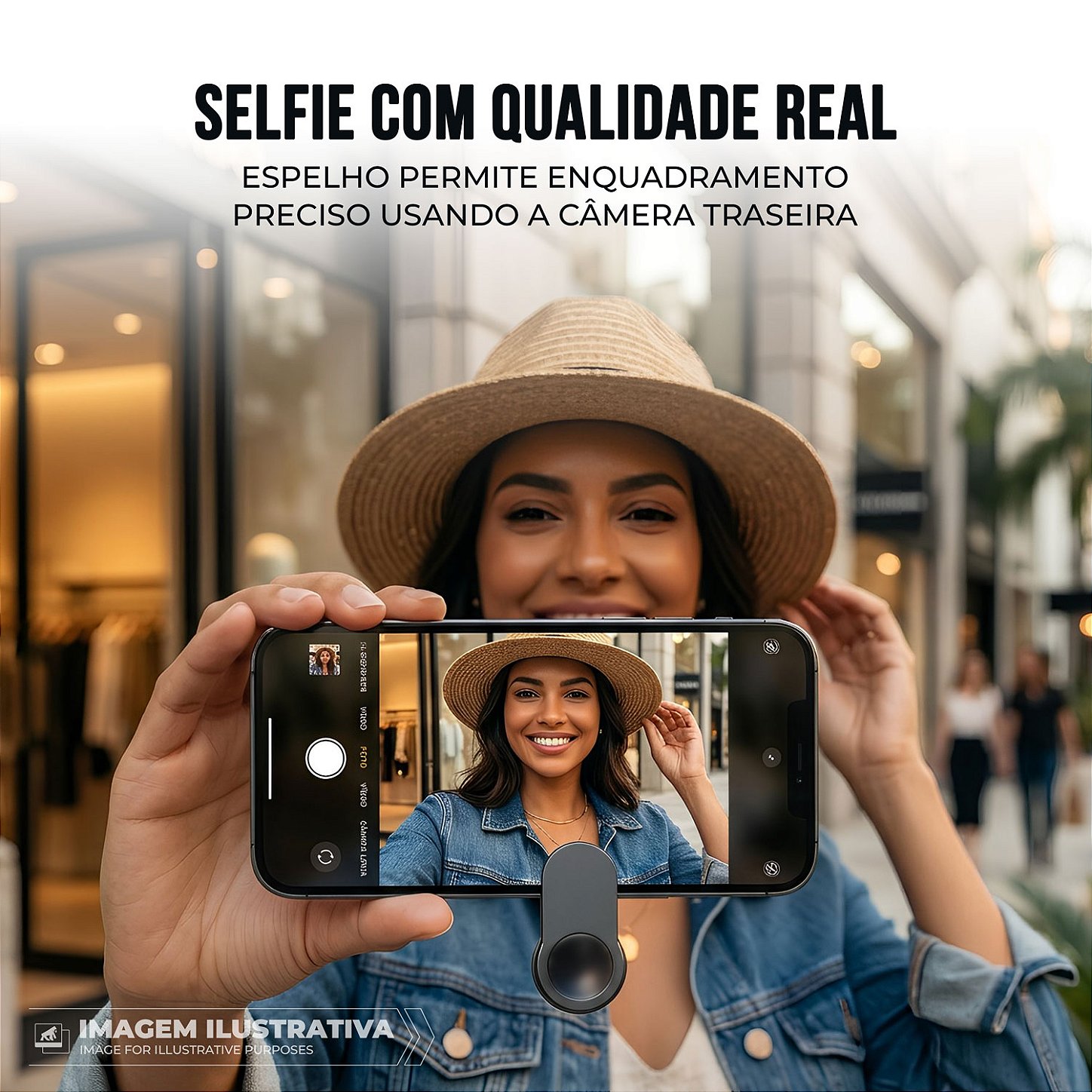 Espelho Reflexivo Universal para Selfie Traseira Celular com Clip - SnapView - Gshield - foto 5