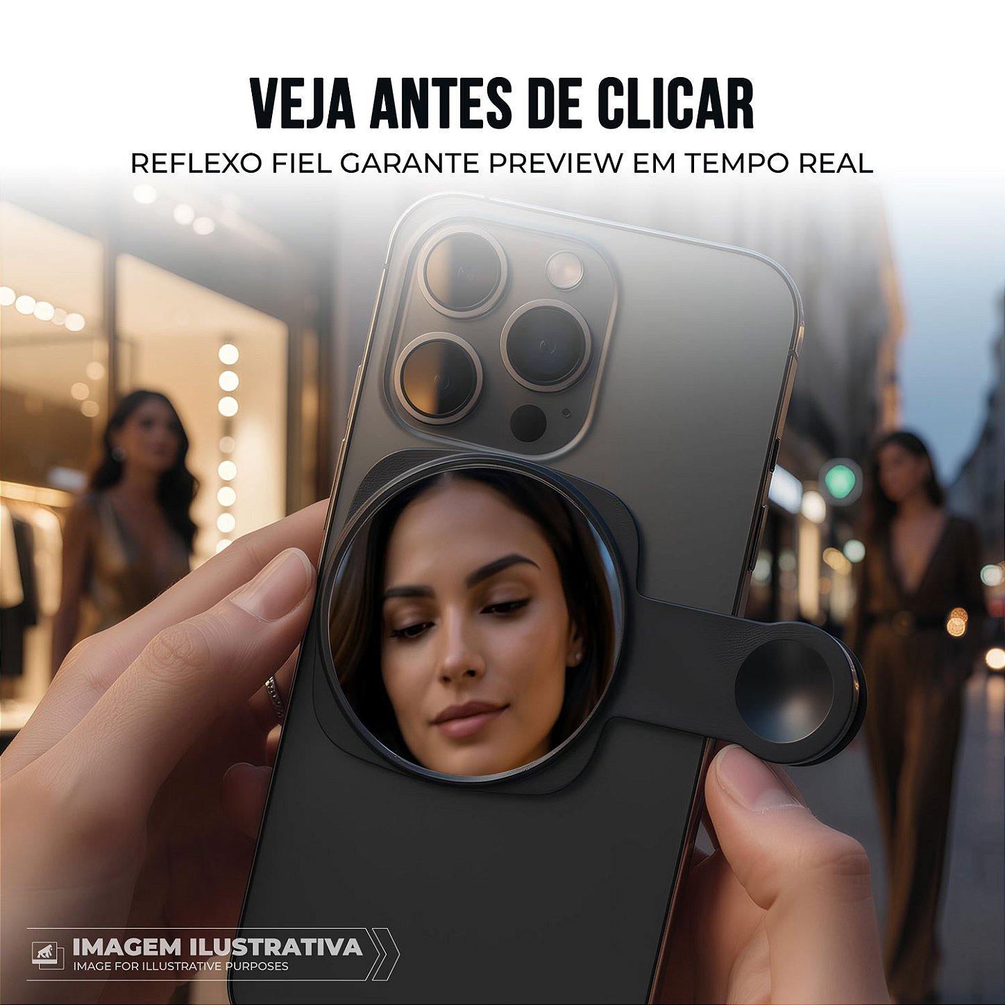 Espelho Reflexivo Universal para Selfie Traseira Celular com Clip - SnapView - Gshield - foto 4