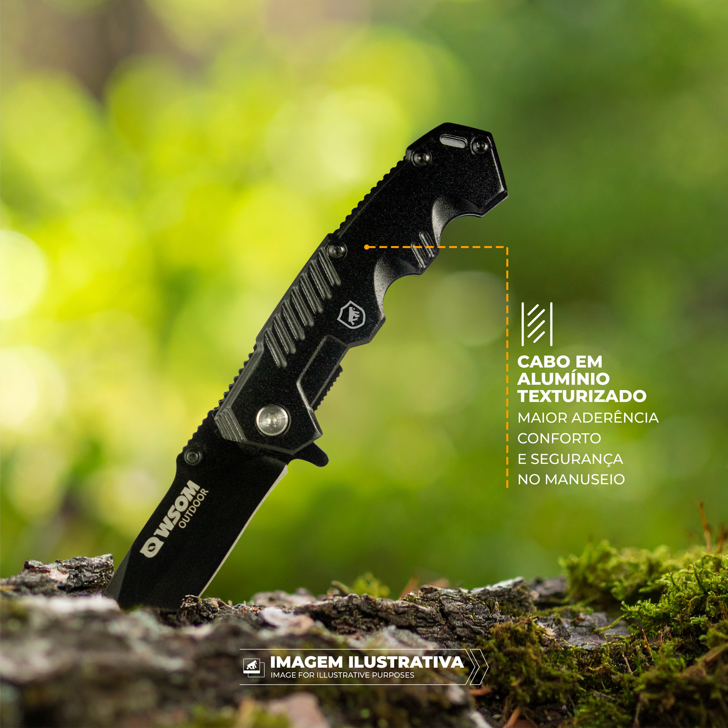 Faca Tática Dobrável - Aço Inoxidável, Uso Outdoor, Camping e Sobrevivência - Survivor - Gshield - foto 4