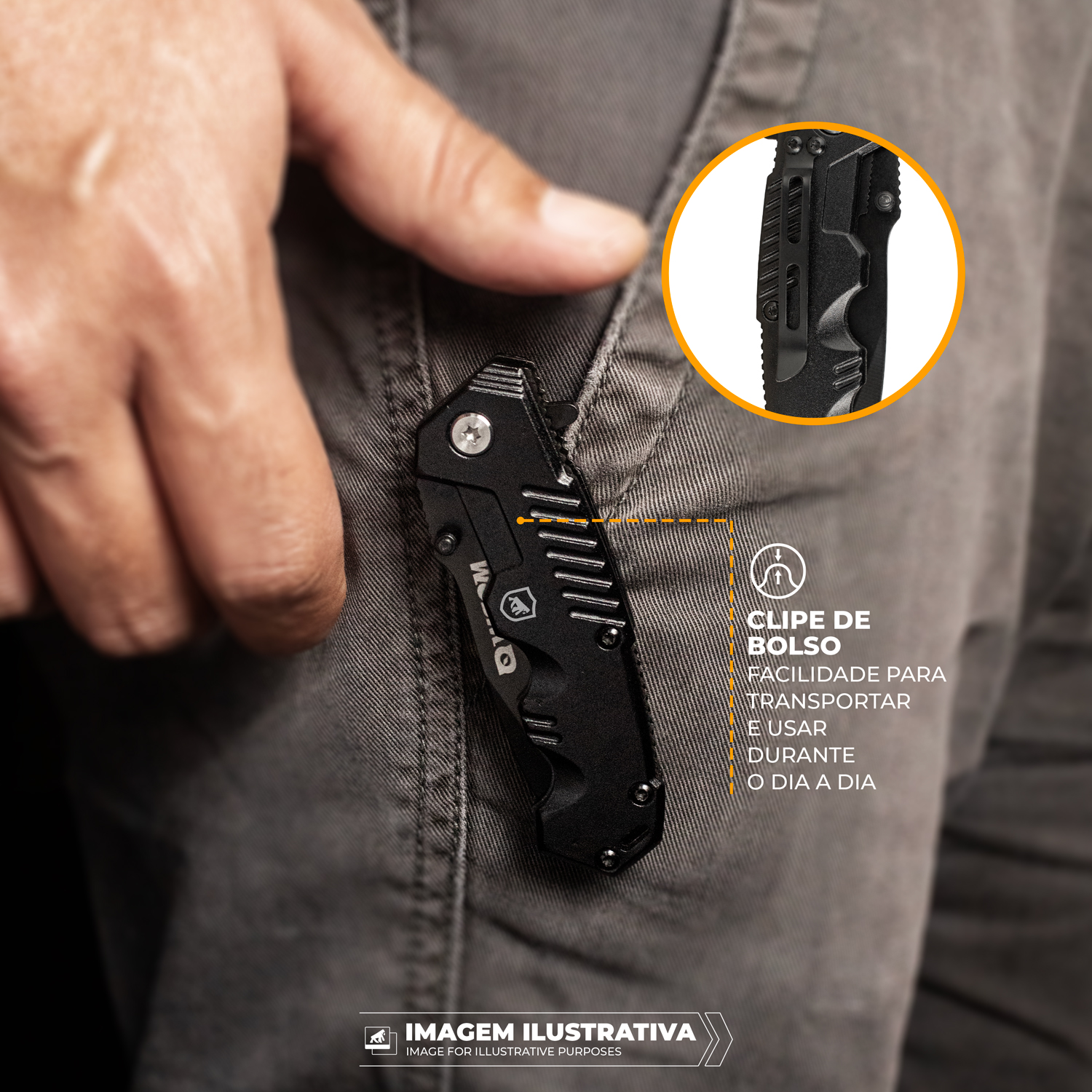 Faca Tática Dobrável - Aço Inoxidável, Uso Outdoor, Camping e Sobrevivência - Survivor - Gshield - foto 3