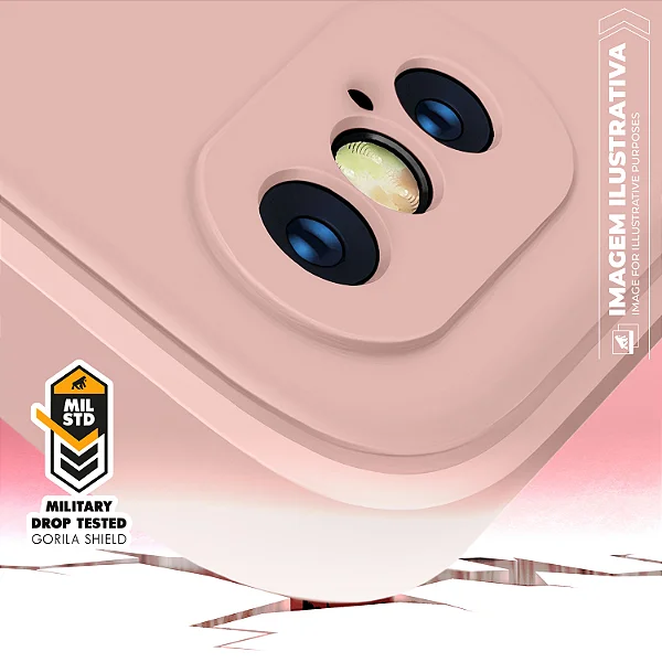 Kit Capa Silicon Veloz para  Samsung Galaxy M14 +  Cordão Phone Strap Flex - Rosa - Gshield - foto 6