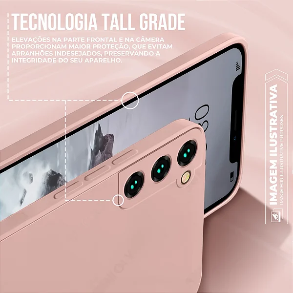 Kit Capa Silicon Veloz para  Motorola Moto Edge 60 +  Cordão Phone Strap Flex - Rosa - Gshield - foto 5