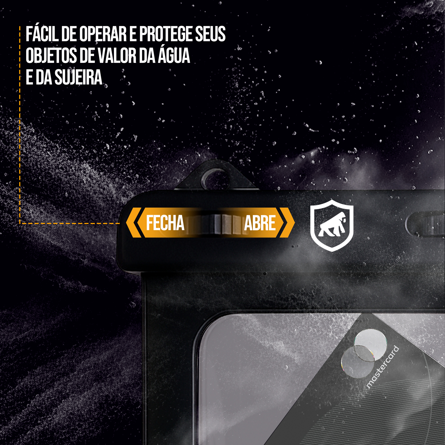 Bolsa à Prova d’Água com Alça Ajustável - Vertical - Ideal para Viagem, Praia e Piscina - Gshield - foto 3