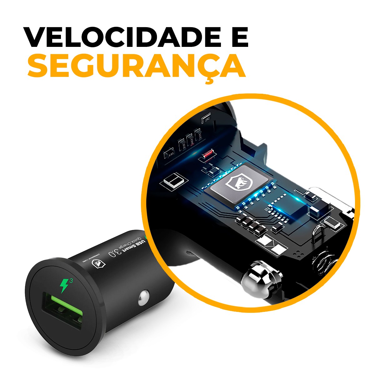 Carregador Veicular USB-A Turbo One - Gshield - foto 7