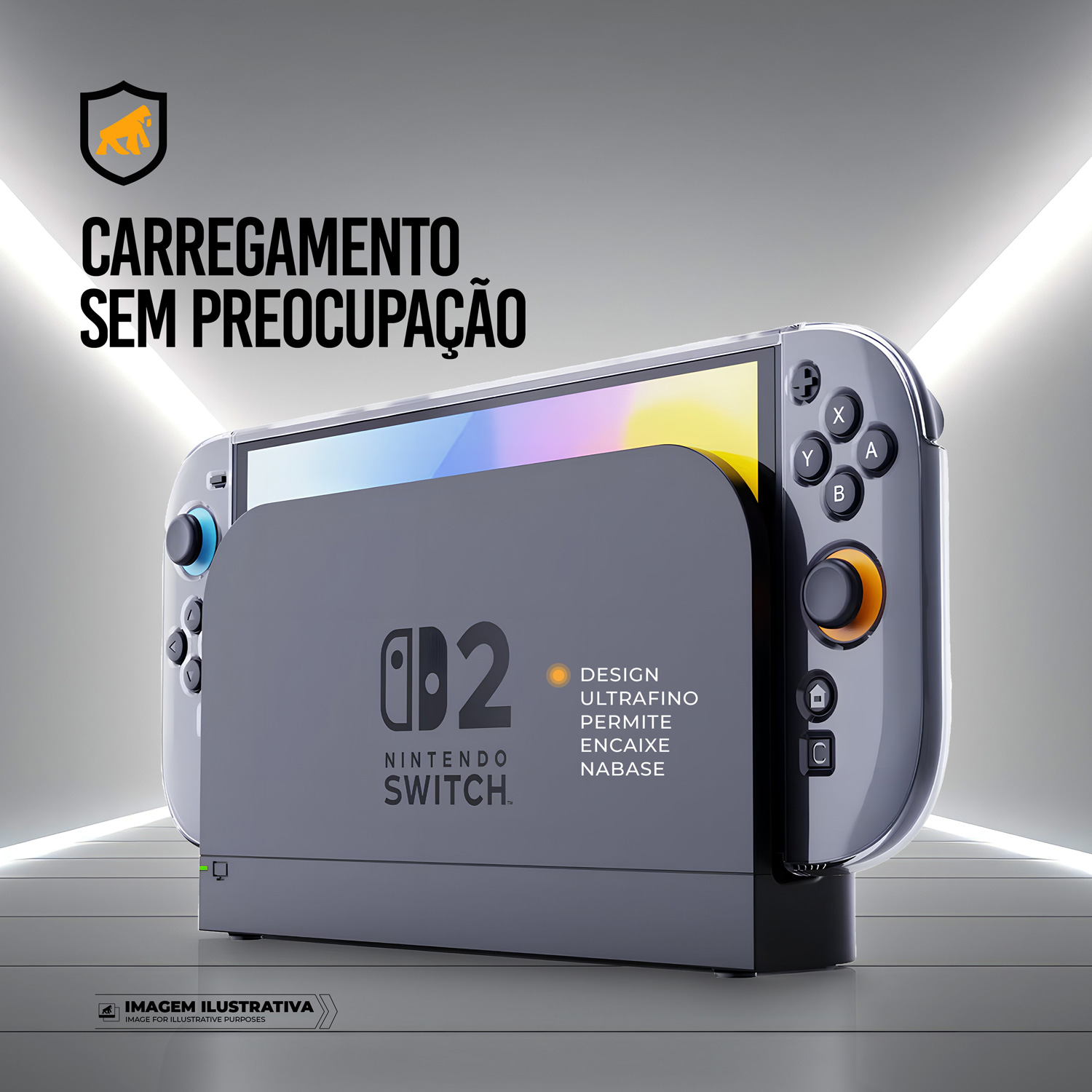 Capa para Nintendo Switch 2 - Crystal Slim - NÃO AMARELA - Gshield
